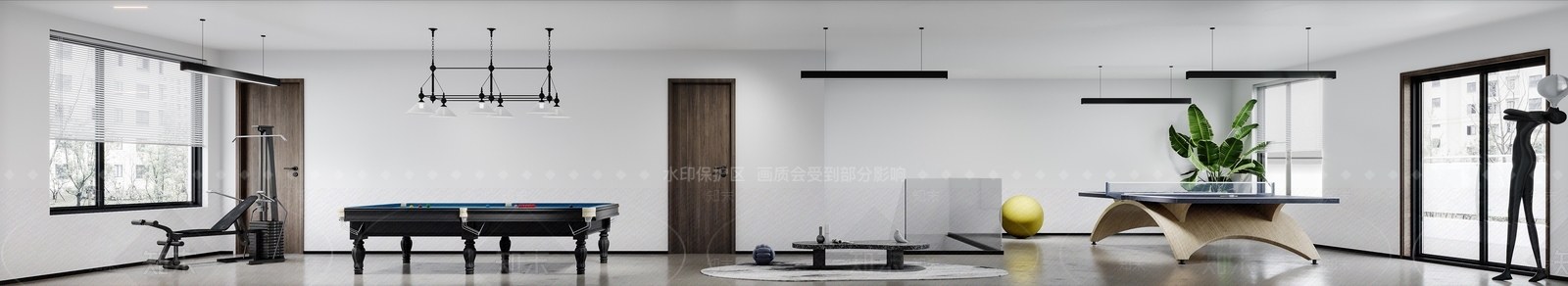 现代台球室3D模型下载【ID:1107247324】