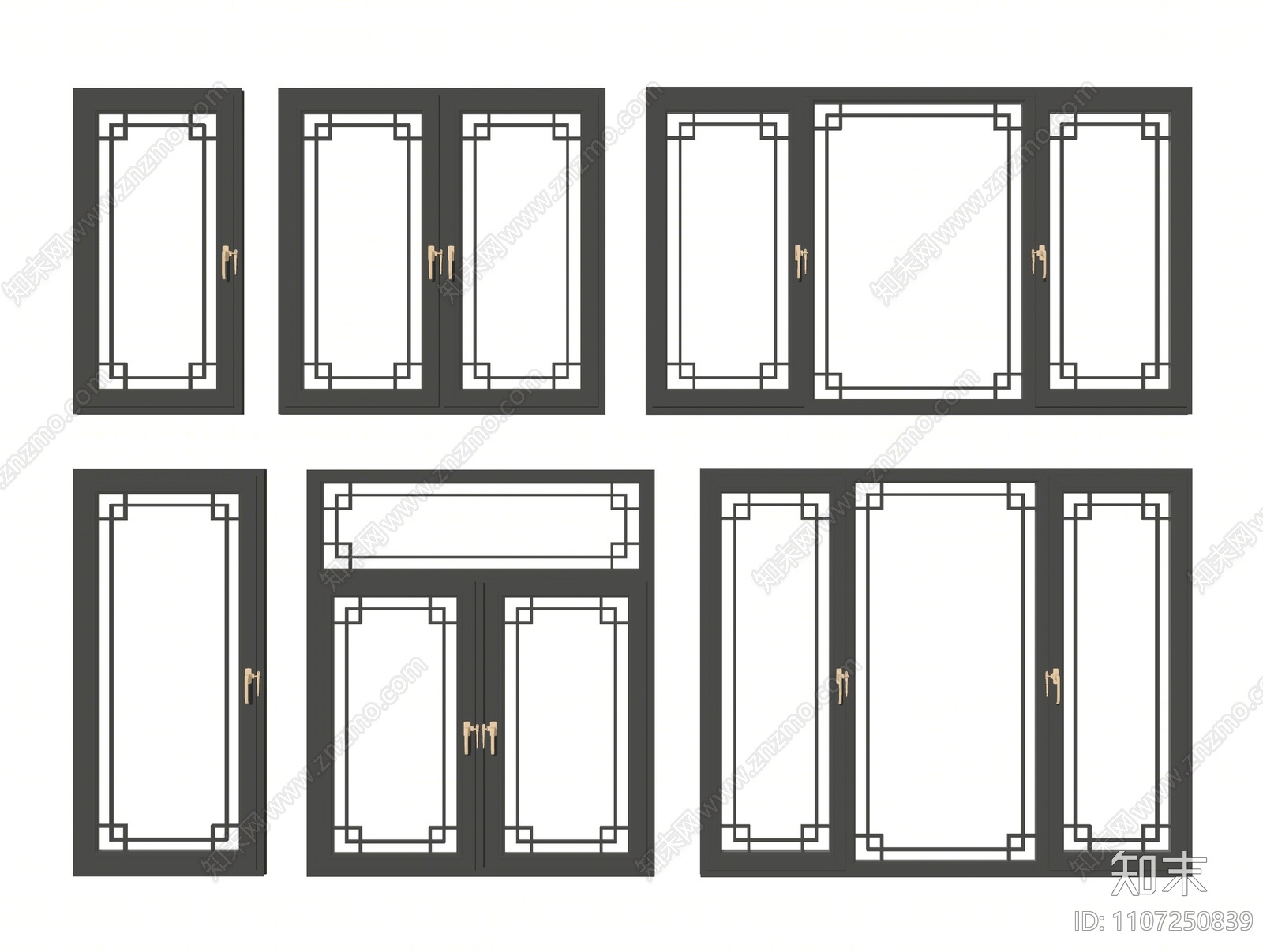 新中式窗户组合SU模型下载【ID:1107250839】