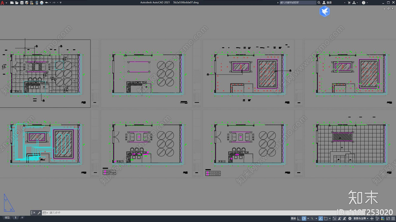 现代简约家具展厅施工图施工图下载【ID:1107253020】