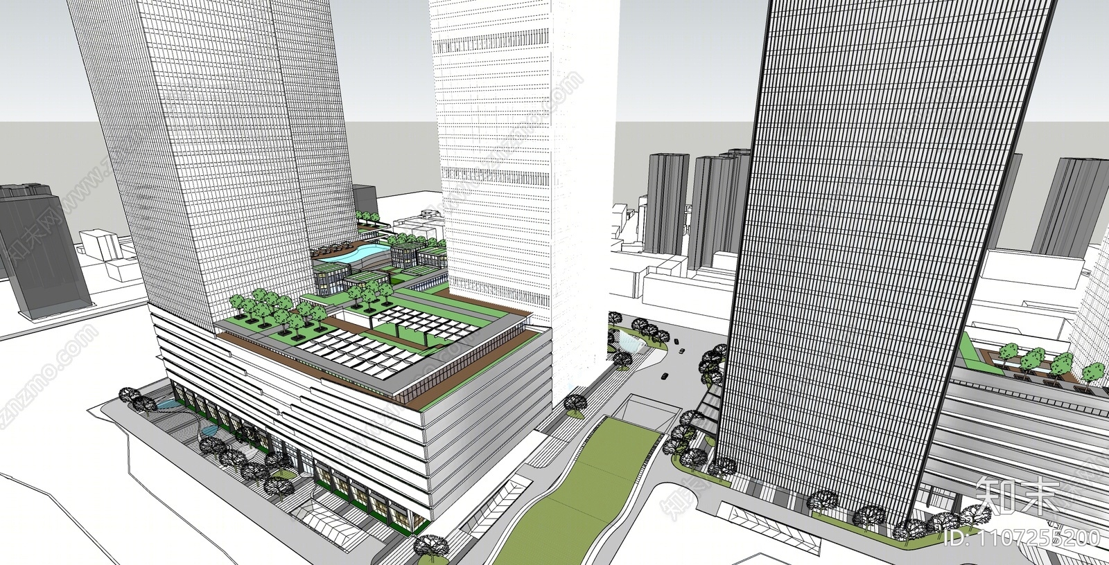 现代商业综合体SU模型下载【ID:1107255200】