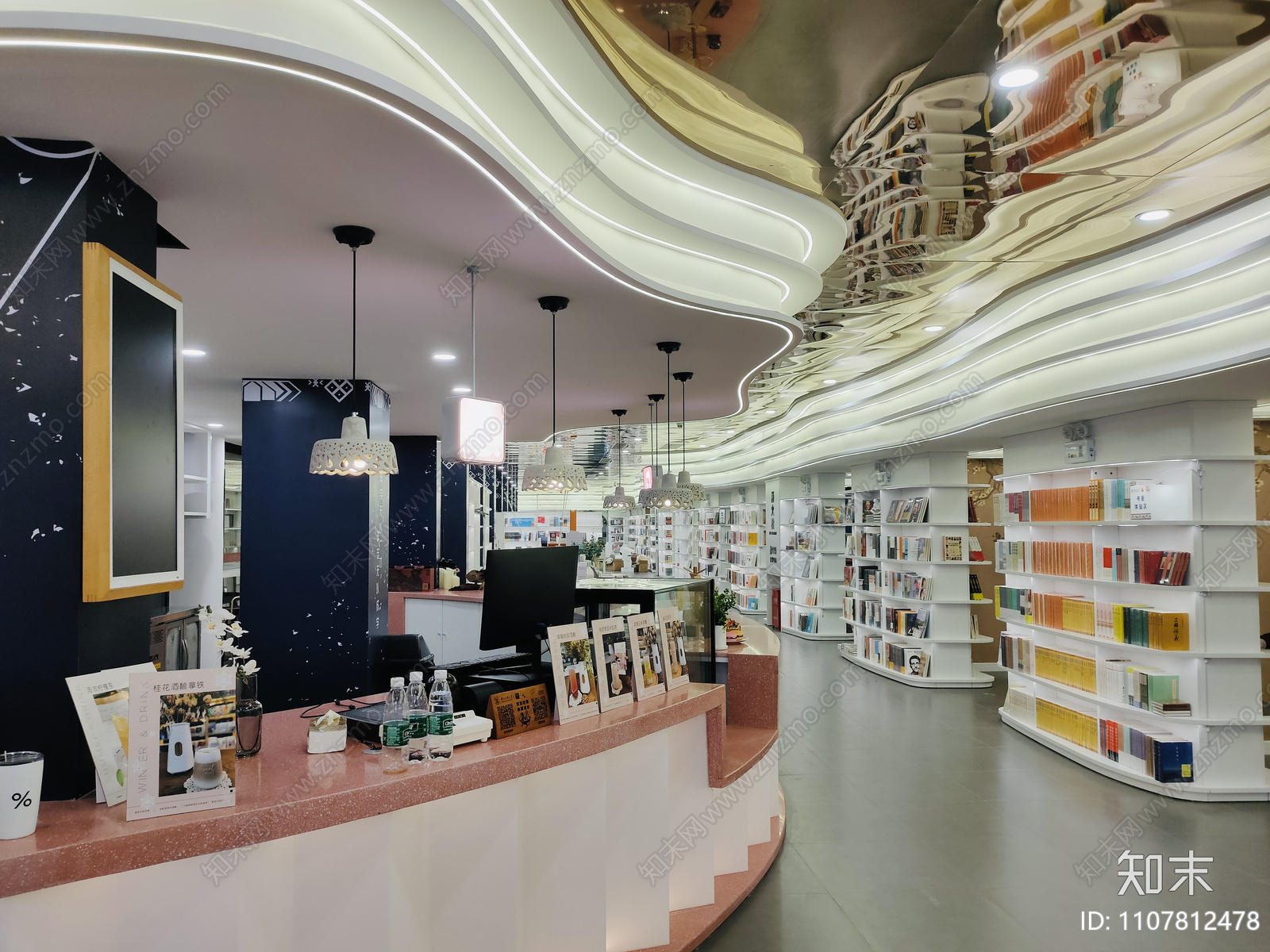 现代简约校园书店施工图cad施工图下载【ID:1107812478】