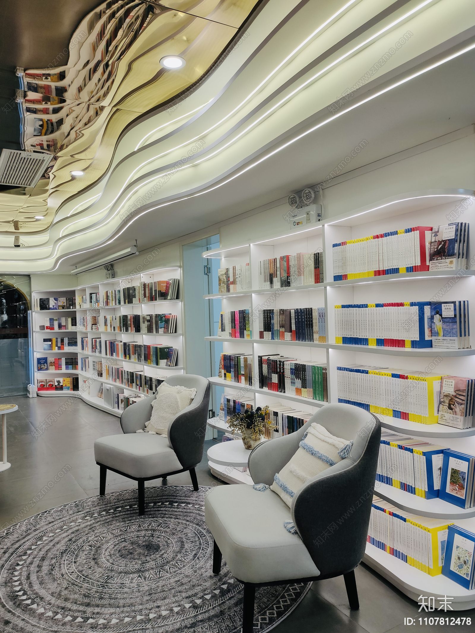 现代简约校园书店施工图cad施工图下载【ID:1107812478】