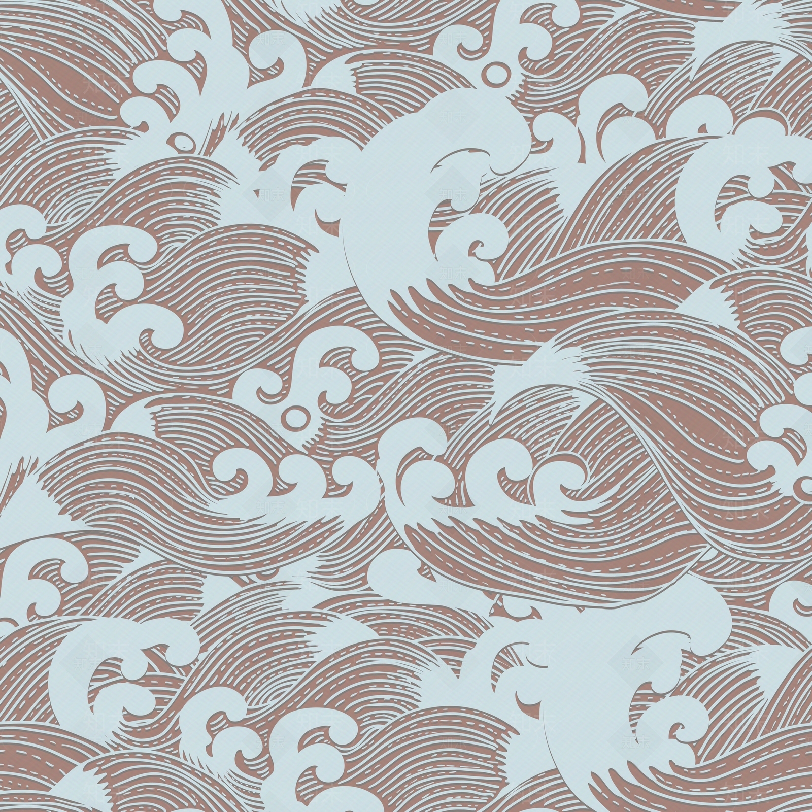 无缝日系日式和风海浪壁纸贴图下载【ID:1107258954】