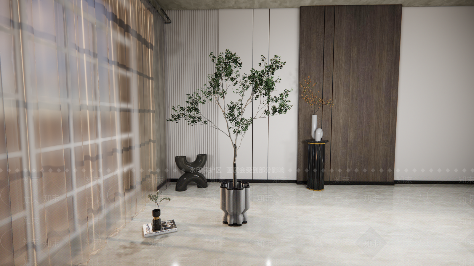 现代盆栽盆景植物SU模型下载【ID:1107261571】