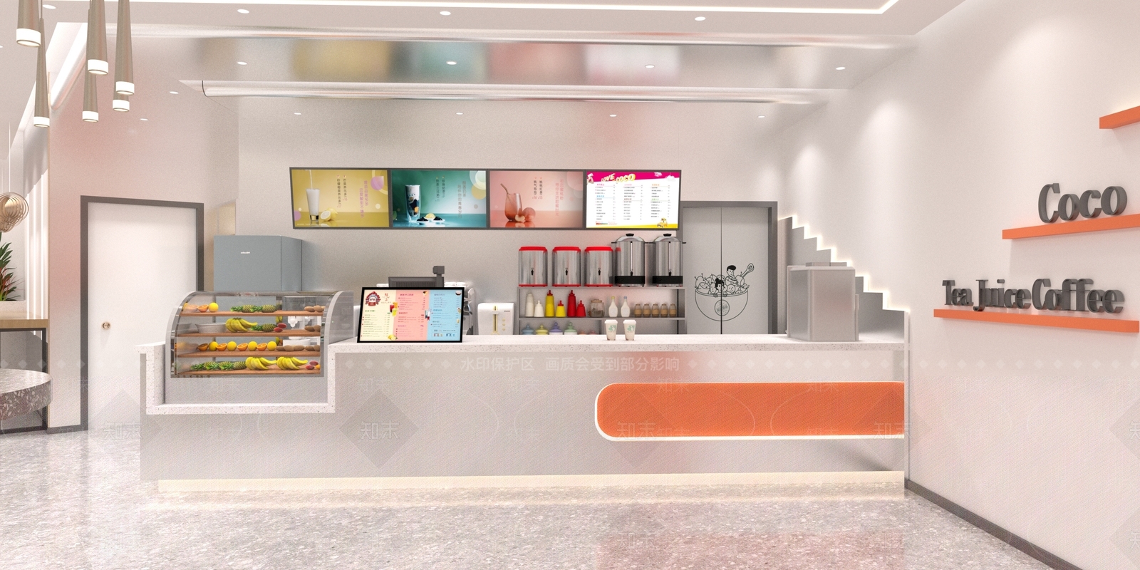 现代奶茶店3D模型下载【ID:1107264036】
