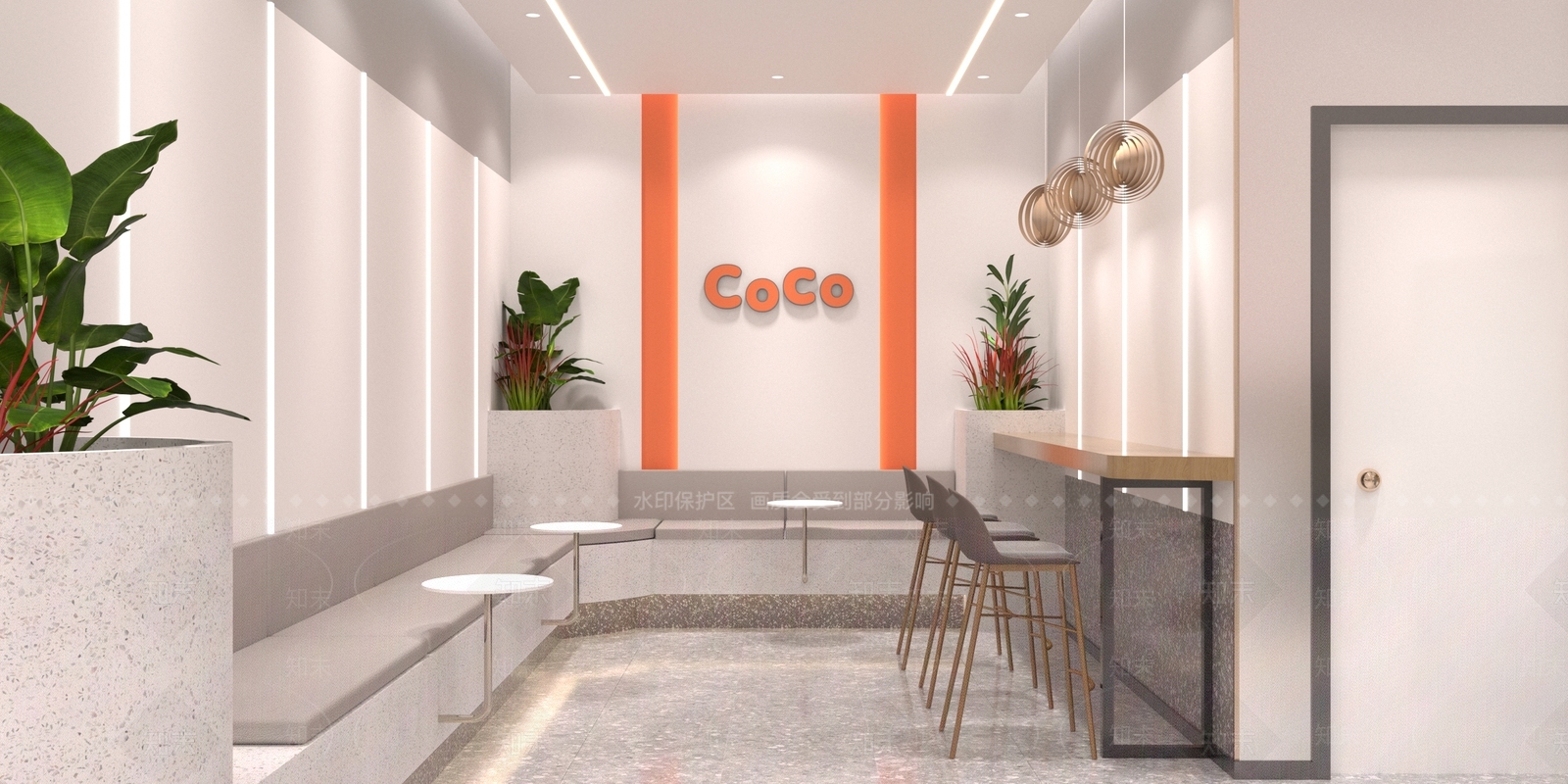 现代奶茶店3D模型下载【ID:1107264036】