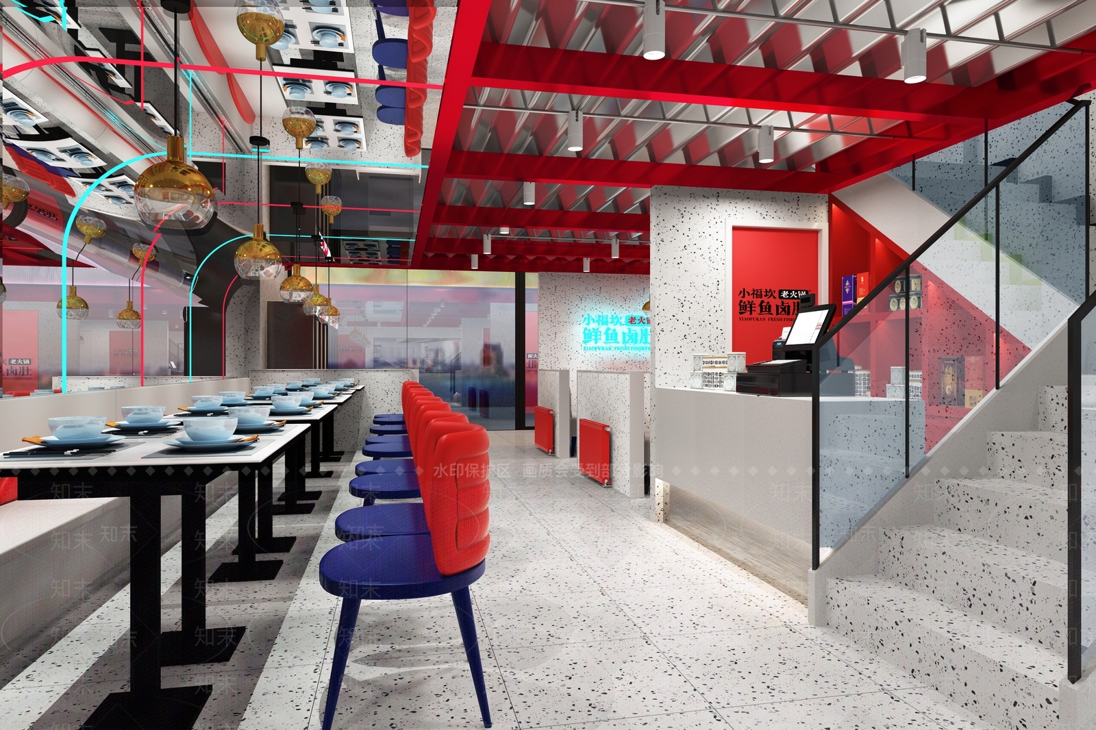 现代火锅店3D模型下载【ID:1107264828】