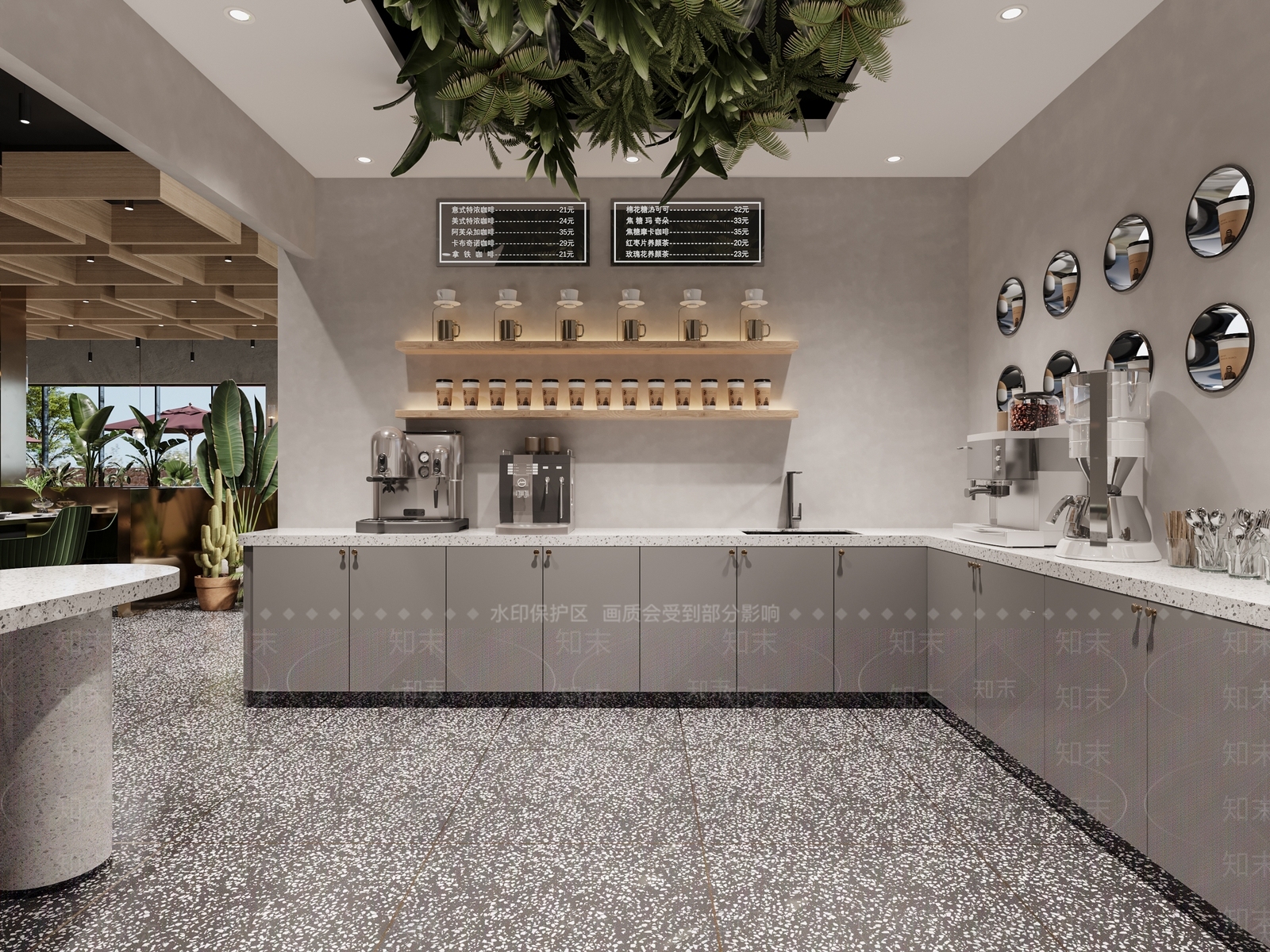 现代奶茶店3D模型下载【ID:1107280382】
