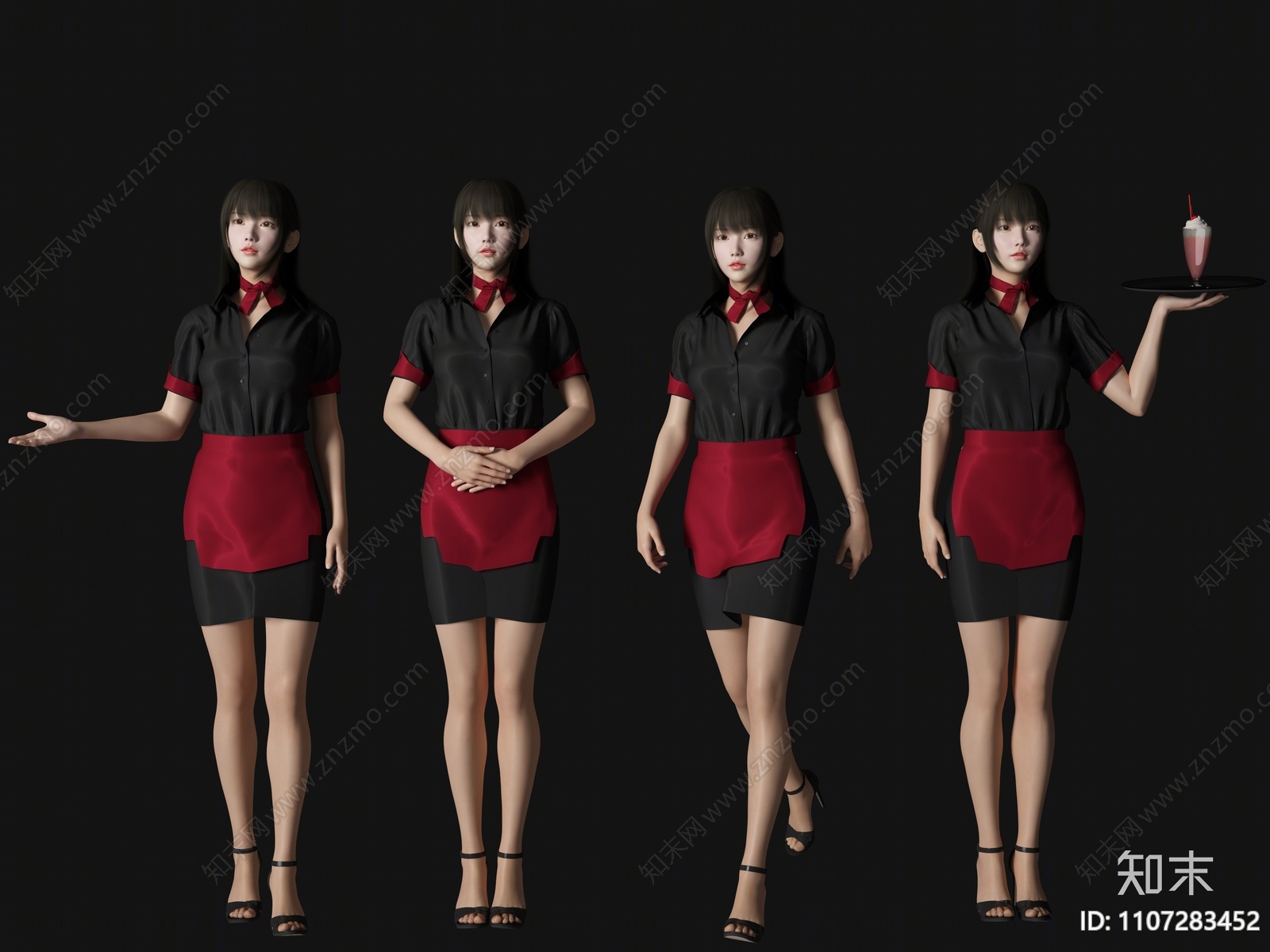 现代服务员3D模型下载【ID:1107283452】