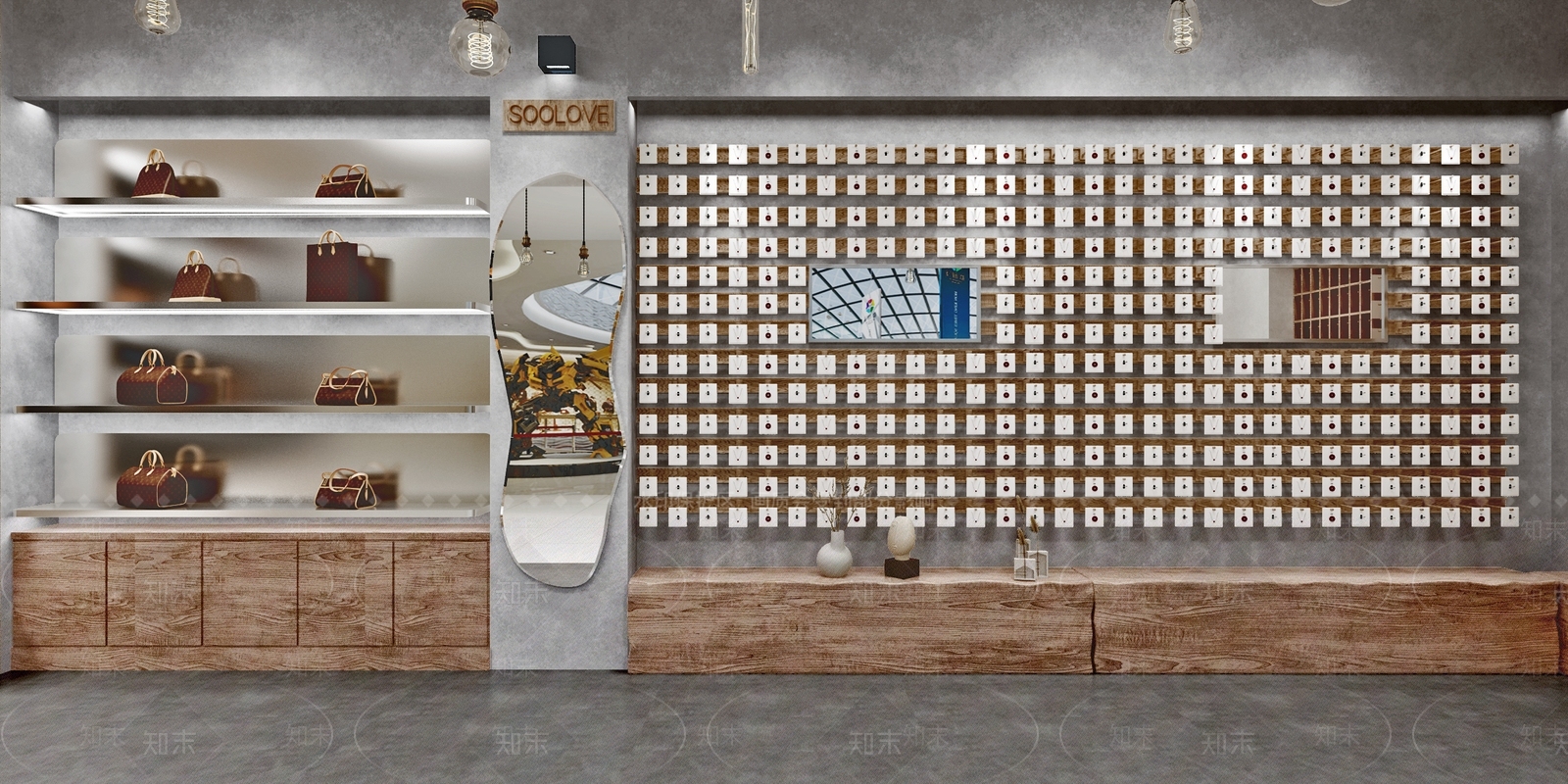 现代饰品皮包店3D模型下载【ID:1107297240】