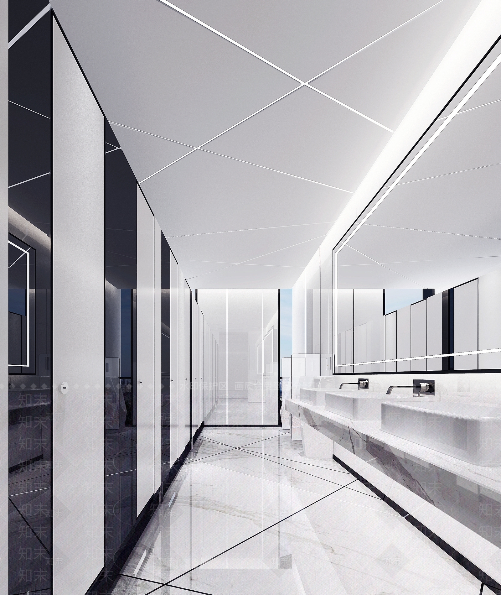 现代公用卫生间3D模型下载【ID:1107297324】