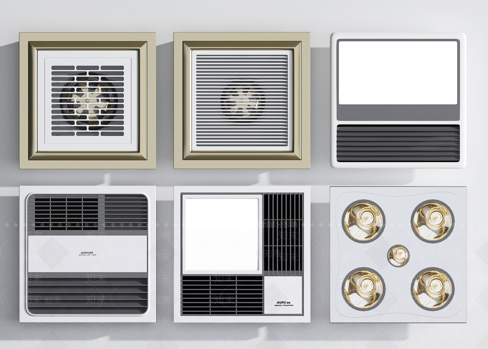 现代浴霸排气扇3D模型下载【ID:1107306638】