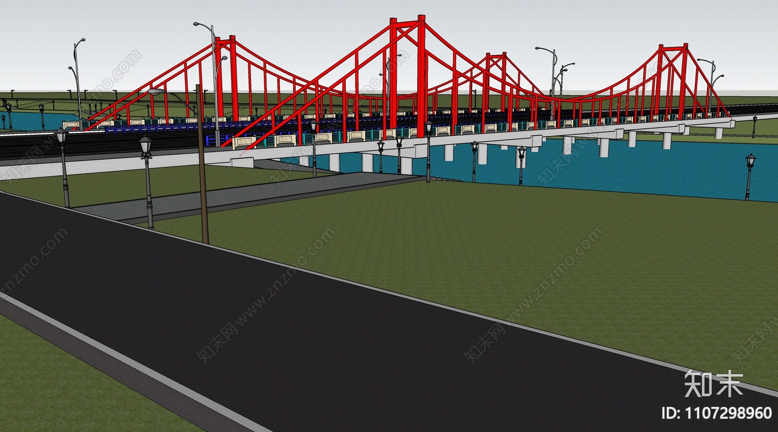 现代大桥SU模型下载【ID:1107298960】