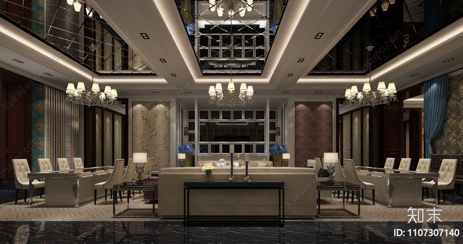 现代壁纸展示馆室内装修施工图施工图下载【ID:1107307140】