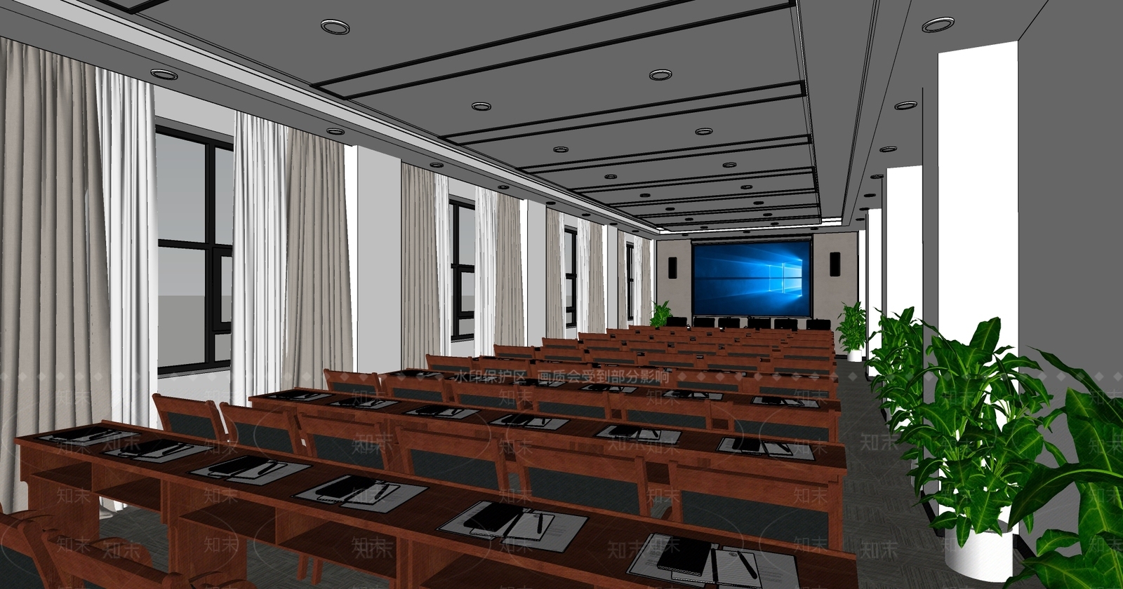现代报告厅SU模型下载【ID:1107307565】