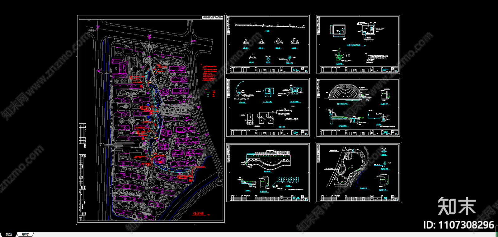 南昌某小区水景给排水设计图纸cad施工图下载【ID:1107308296】
