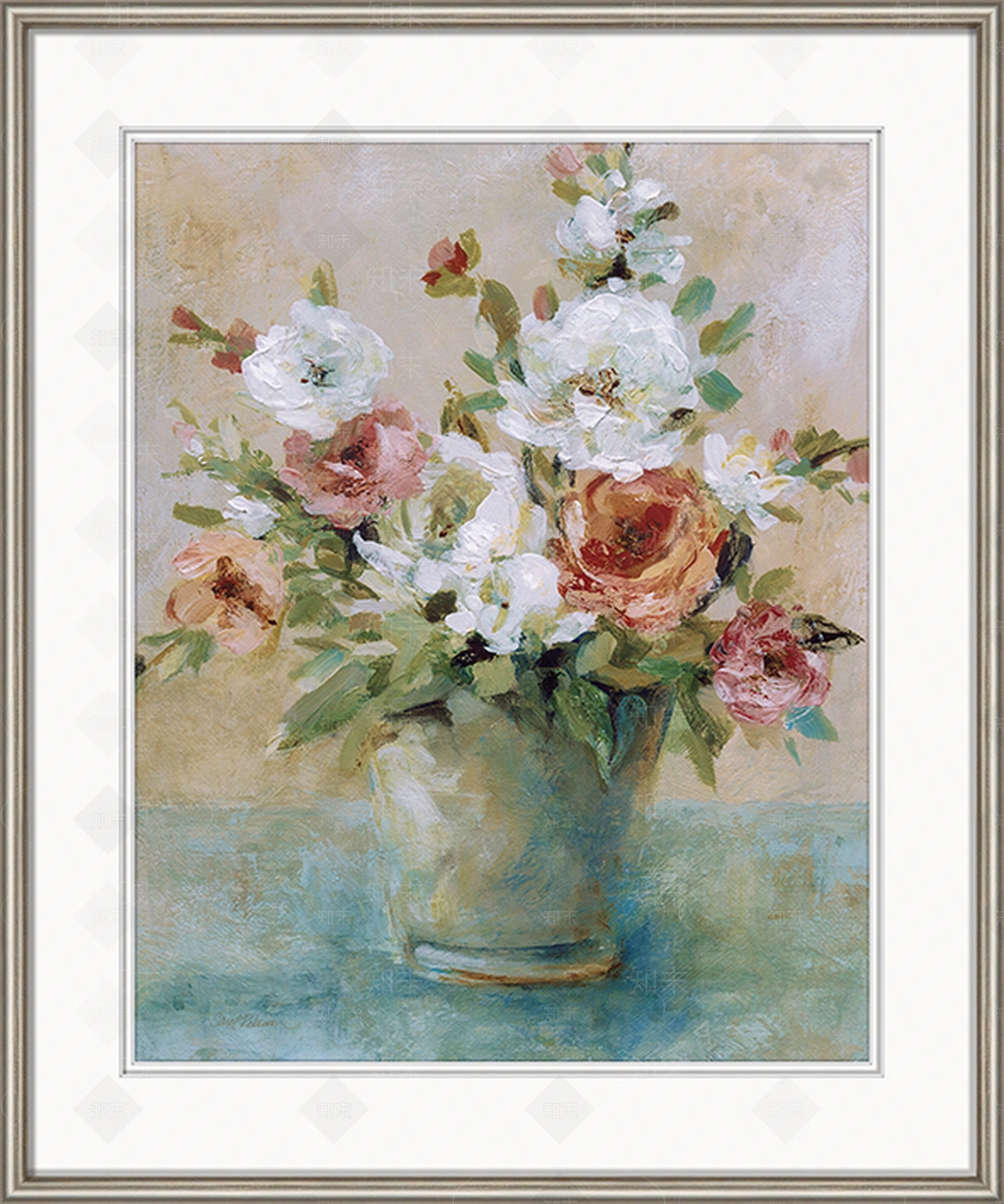 现代花水彩装饰画贴图下载【ID:1107311496】