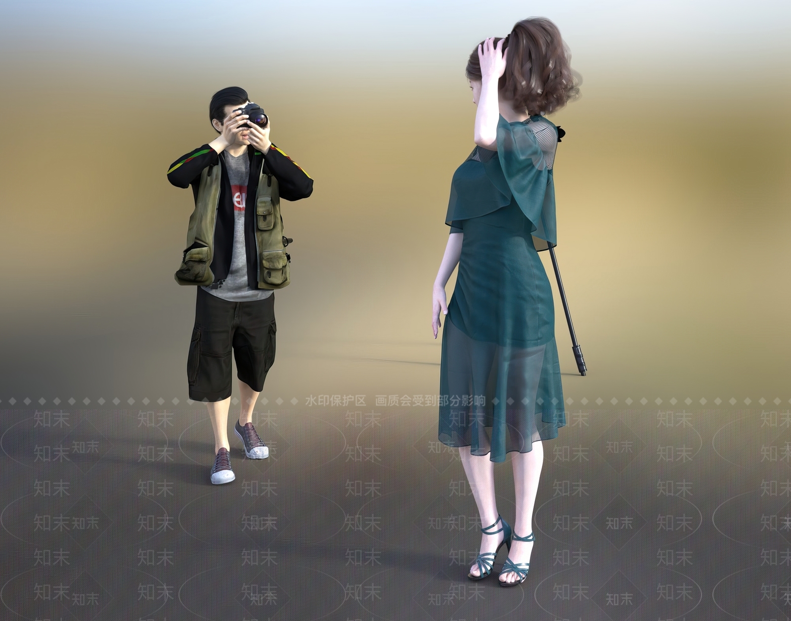现代摄影师3D模型下载【ID:1107314078】
