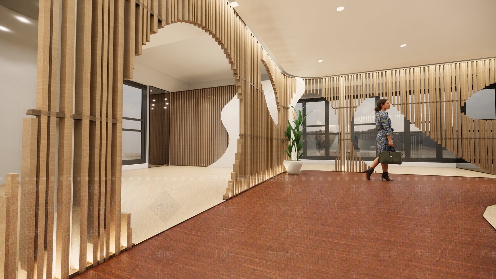 现代办事大厅SU模型下载【ID:1107320261】