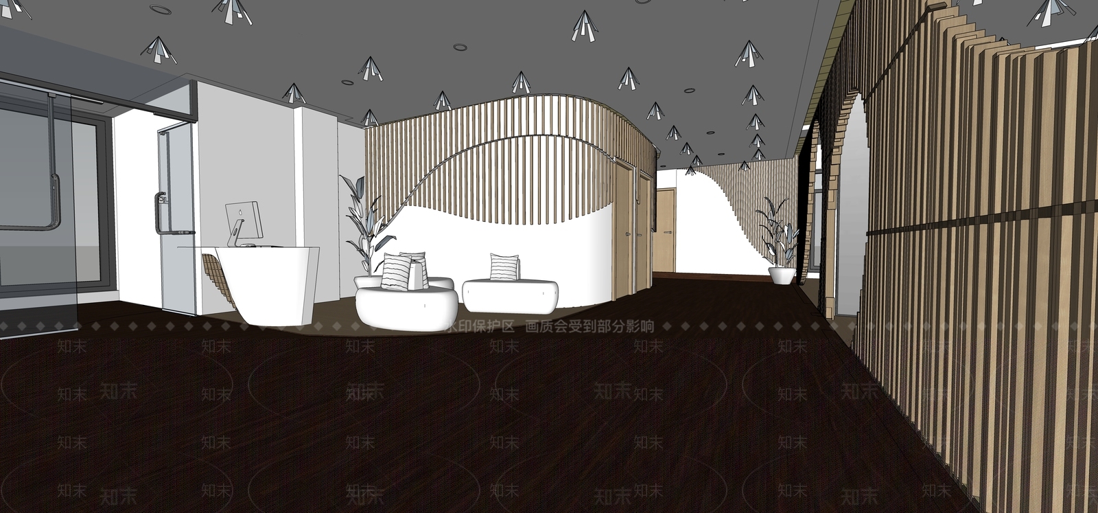 现代办事大厅SU模型下载【ID:1107320261】