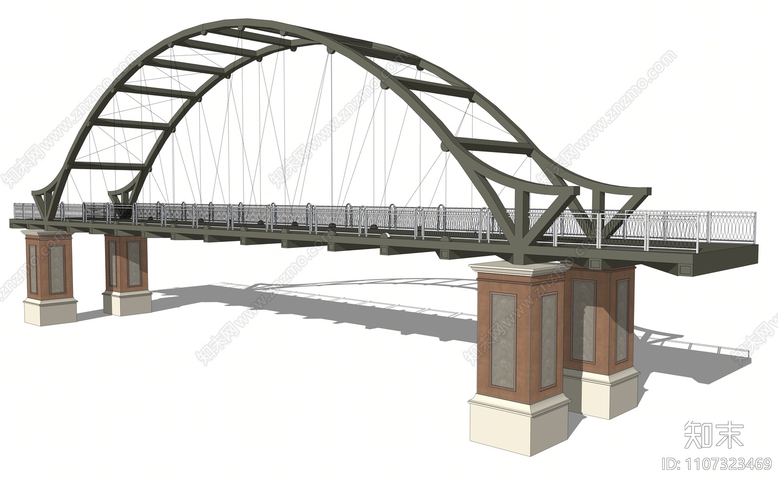 现代铁索桥SU模型下载【ID:1107323469】