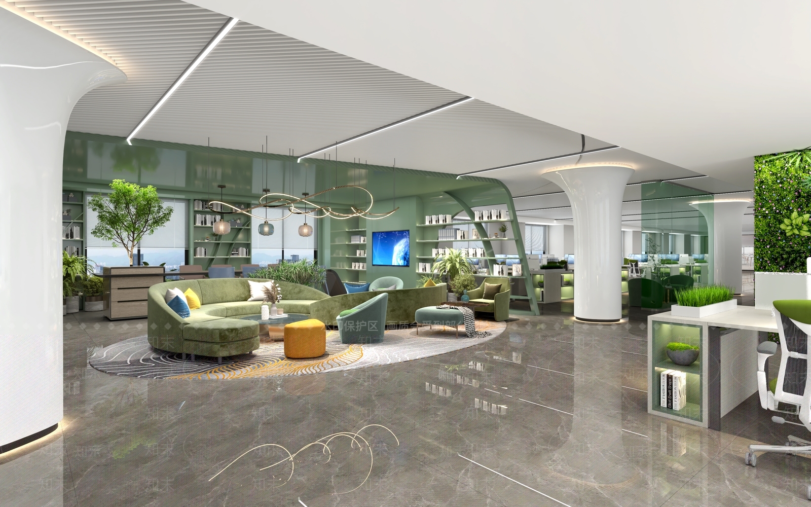 现代休息区3D模型下载【ID:1107326241】