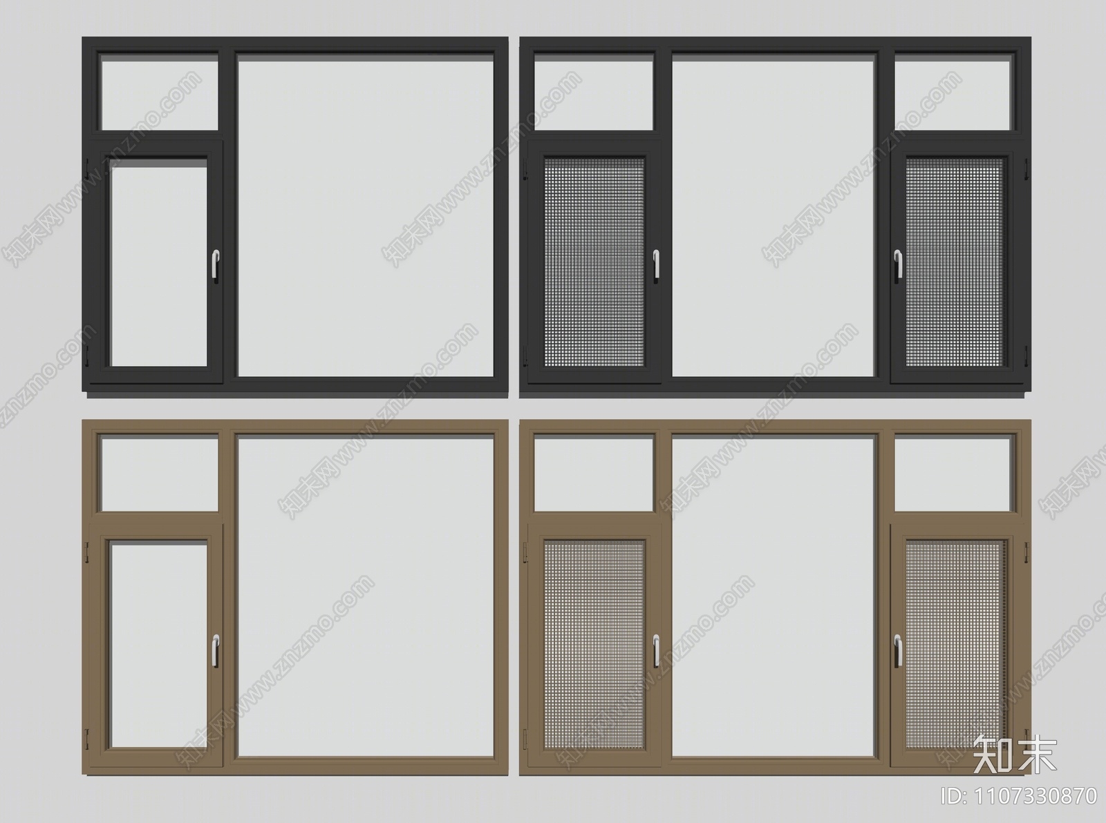 现代窗户组合SU模型下载【ID:1107330870】
