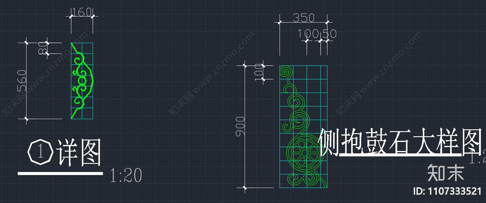 中式牌楼建筑平面立面剖面大样cad施工图下载【ID:1107333521】