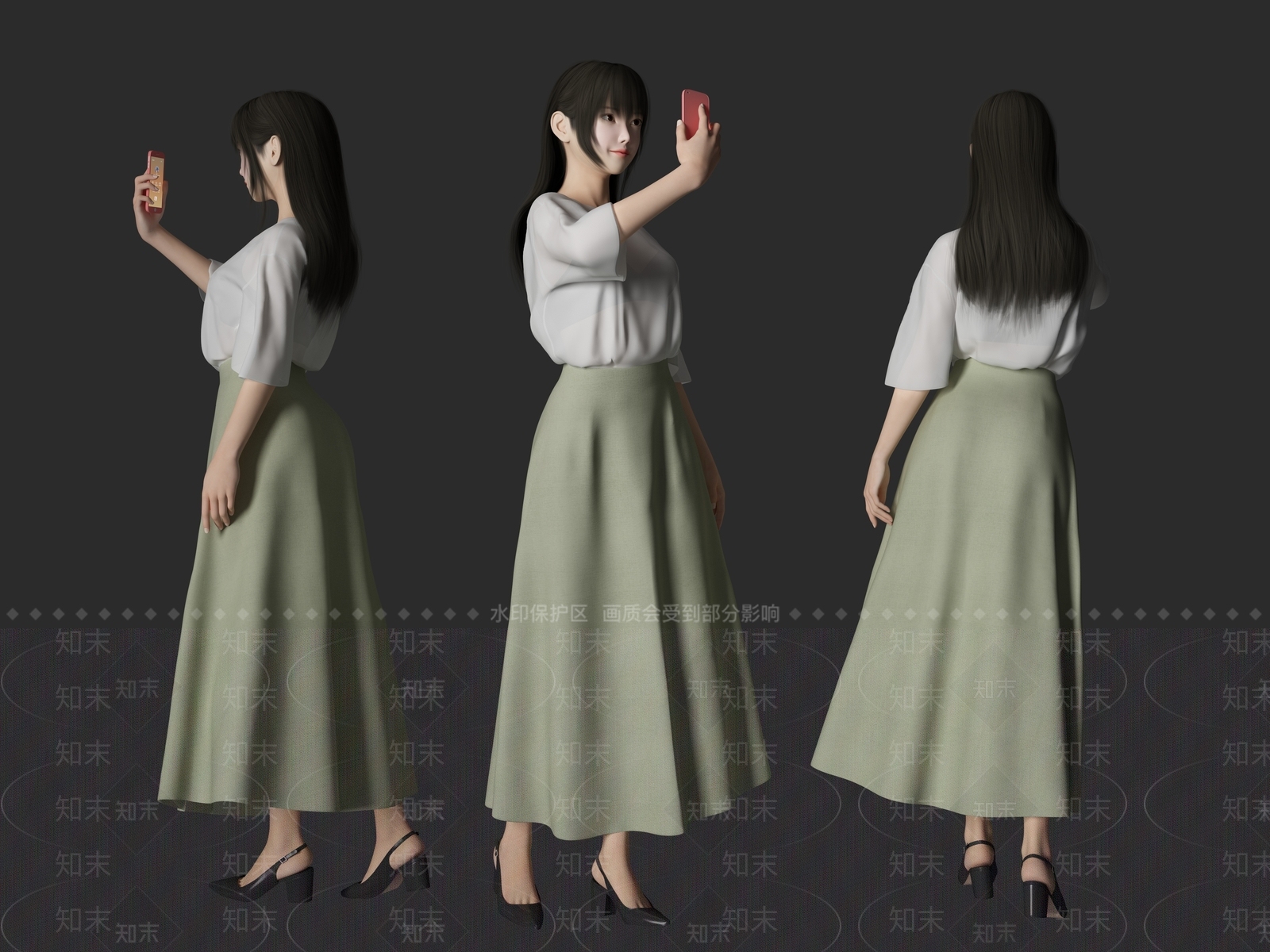 现代女人SU模型下载【ID:1107333986】
