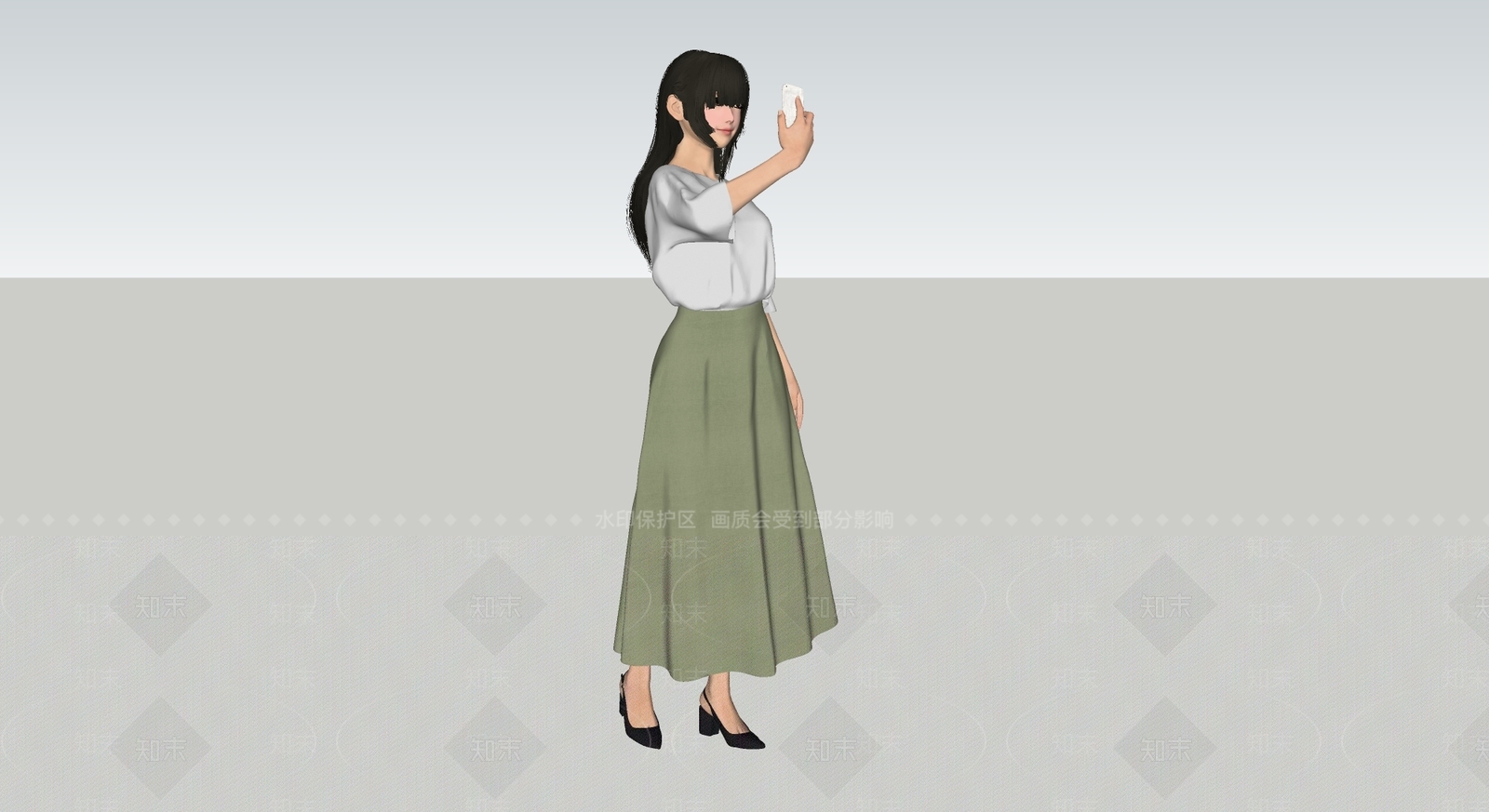 现代女人SU模型下载【ID:1107333986】