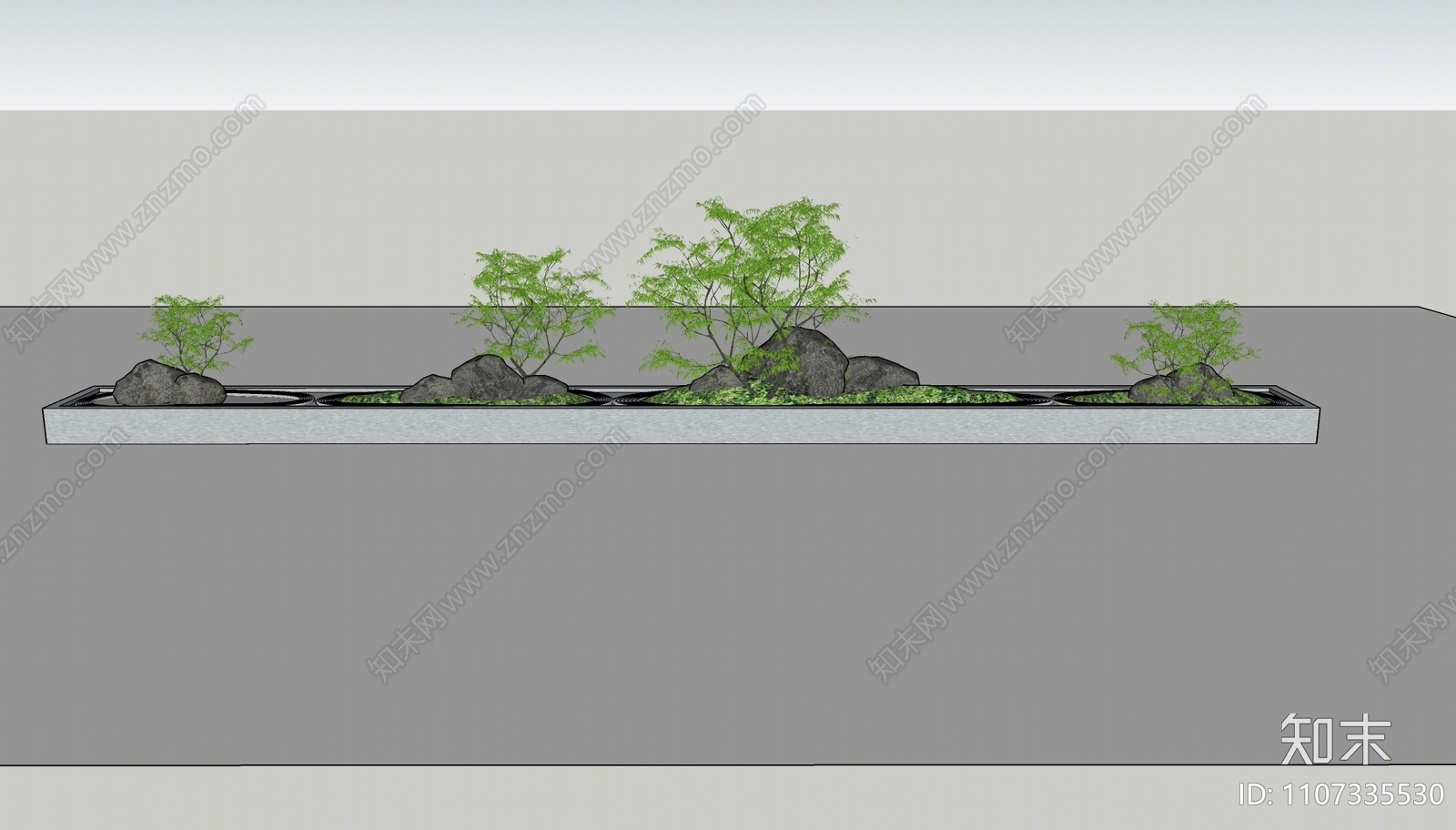 日式庭院小品SU模型下载【ID:1107335530】