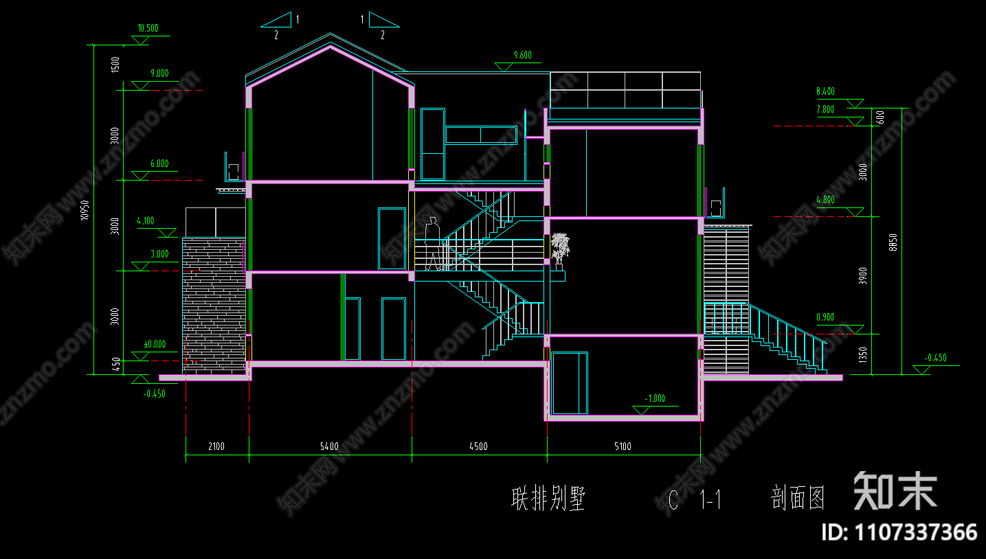 德式小别墅方案设计cad施工图下载【ID:1107337366】