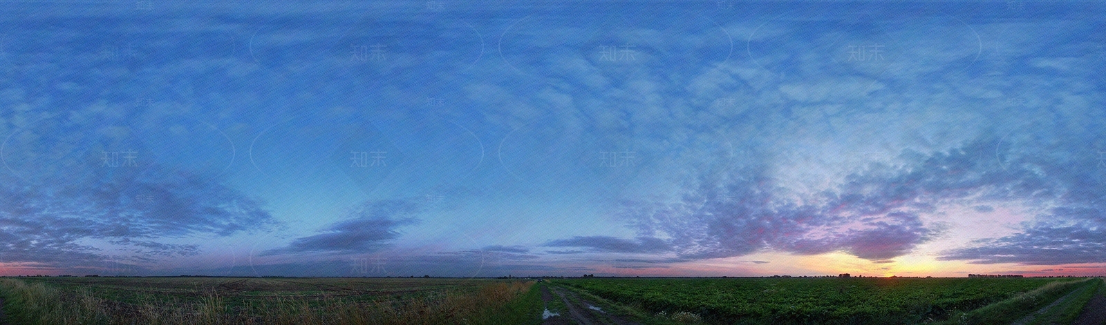 乡村晚霞穹顶外景图环境贴图贴图下载【ID:1107338862】