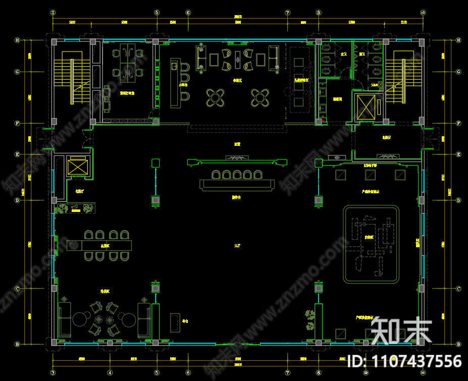 新中式售楼处施工图cad施工图下载【ID:1107437556】