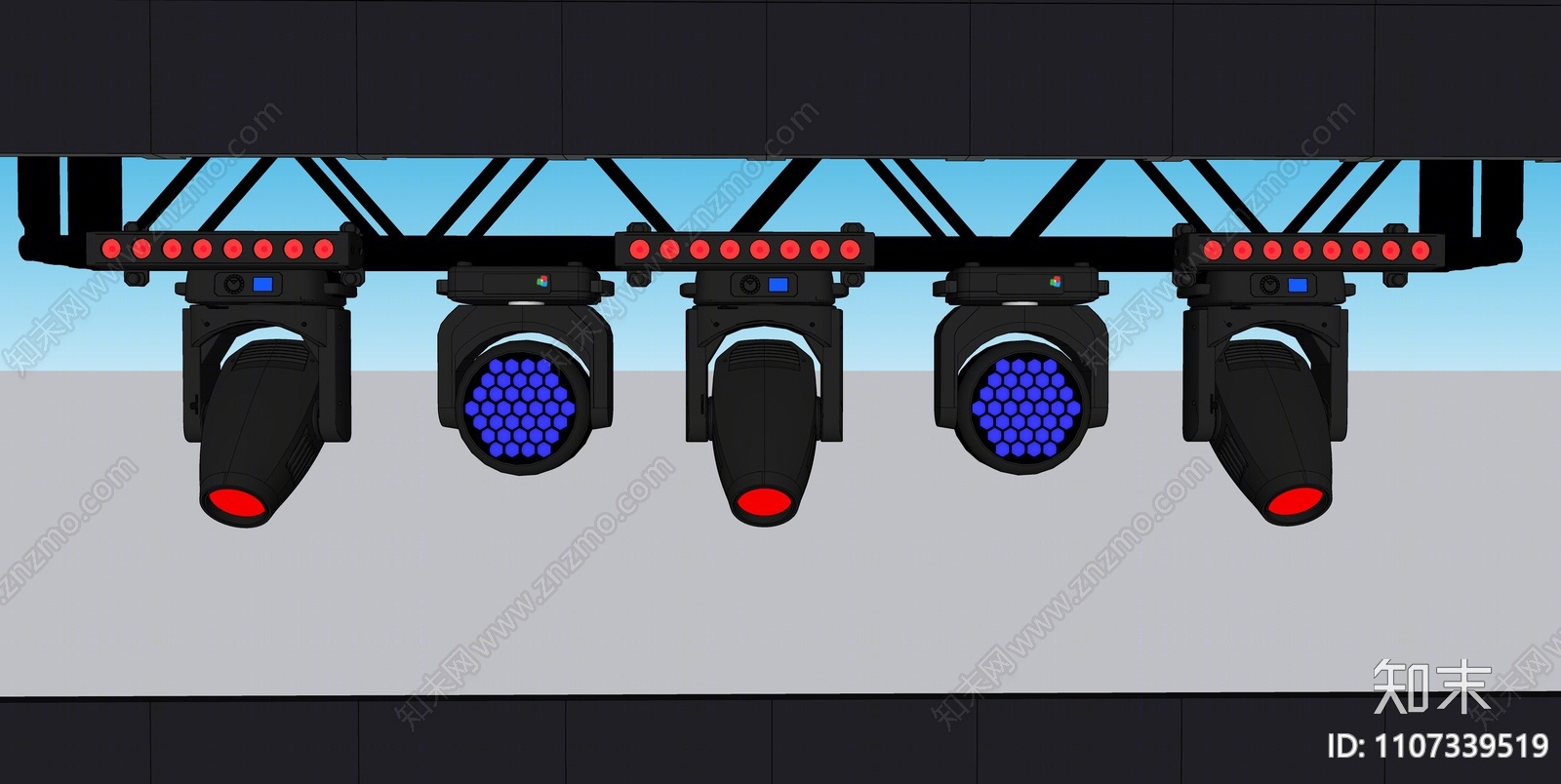 现代舞台灯SU模型下载【ID:1107339519】