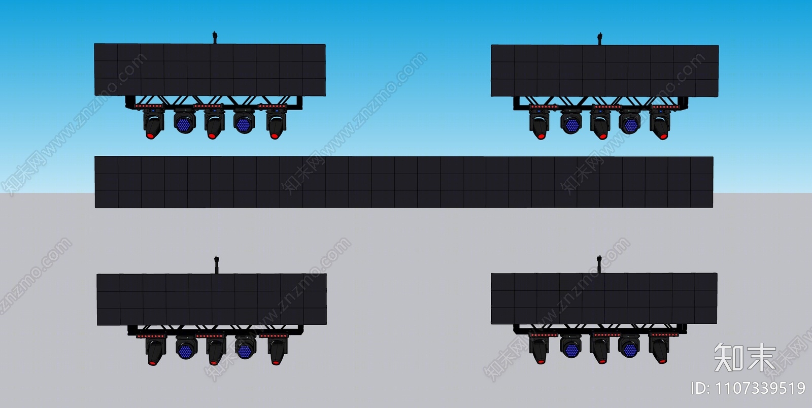 现代舞台灯SU模型下载【ID:1107339519】
