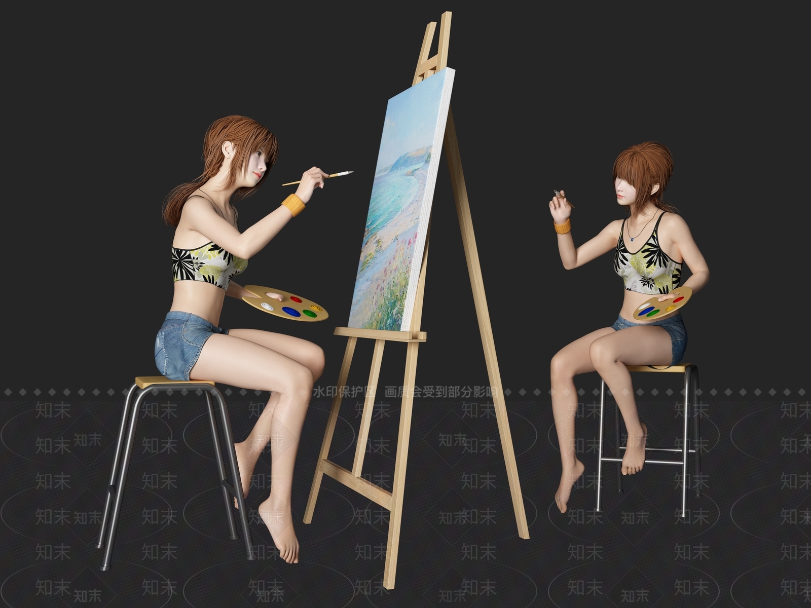 现代女人SU模型下载【ID:1107346353】