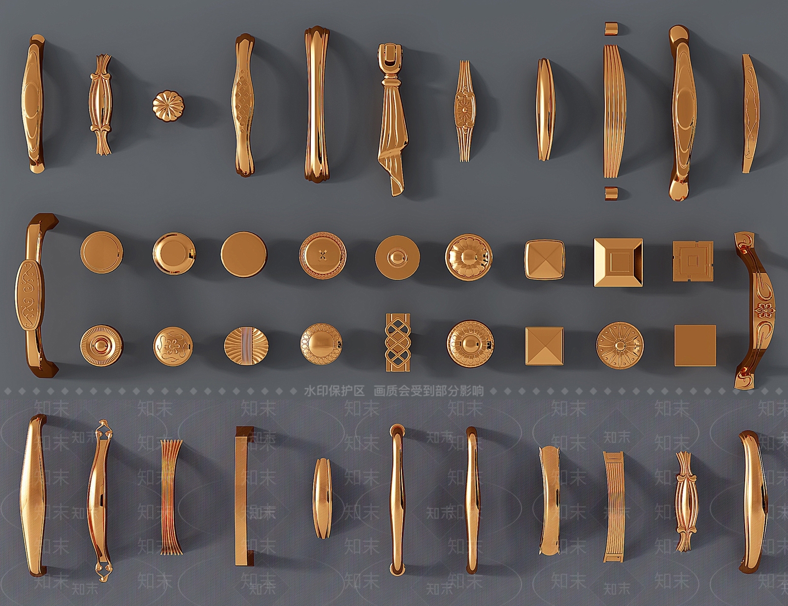 欧式柜门拉手SU模型下载【ID:1107399097】