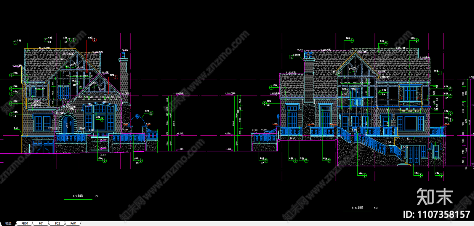 杭州某别墅区石材装饰CAD图施工图下载【ID:1107358157】