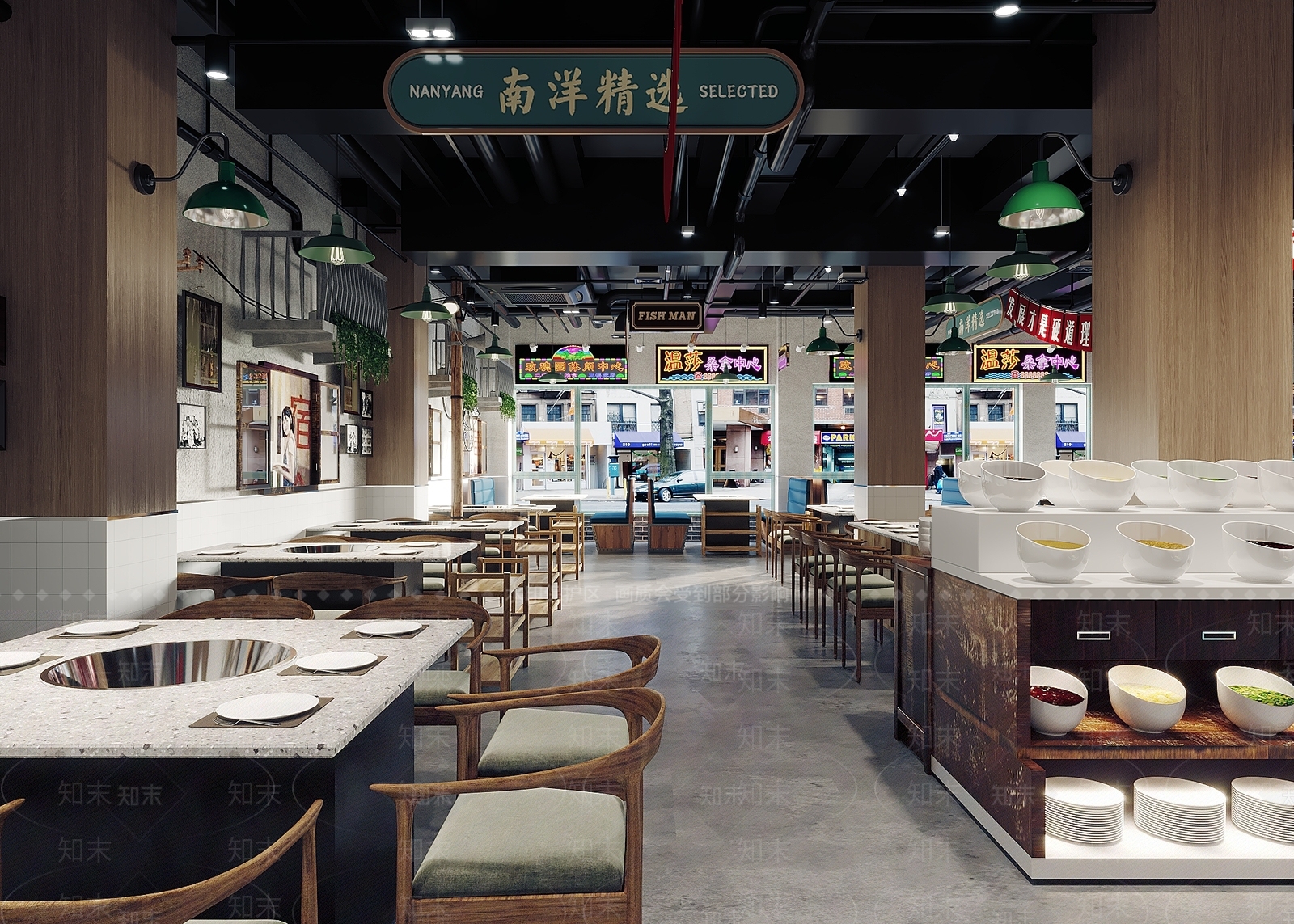 工业风火锅店3D模型下载【ID:1107358953】