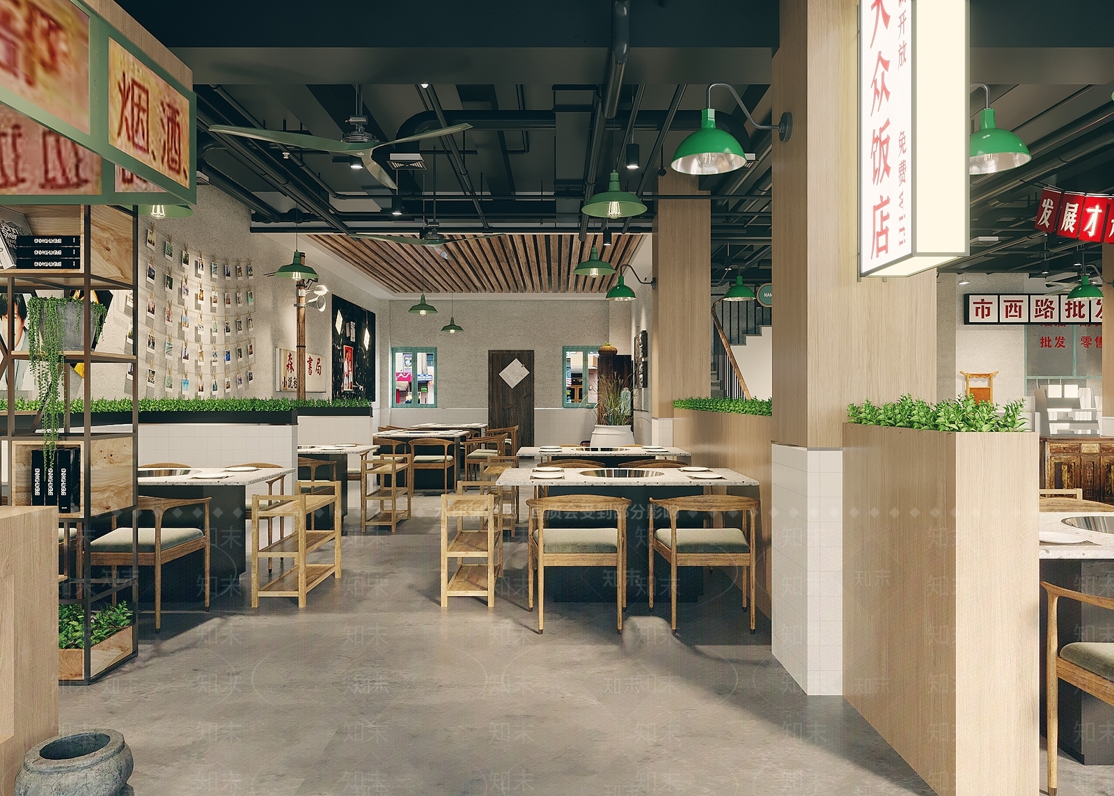 工业风火锅店3D模型下载【ID:1107358953】