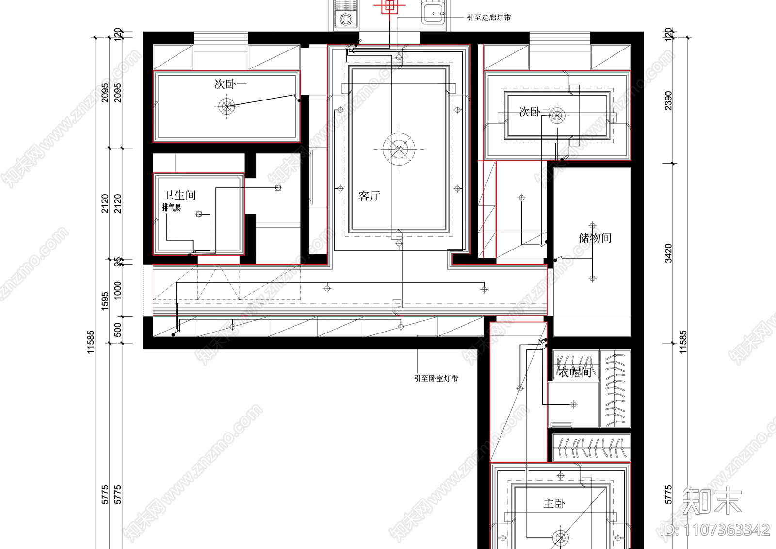 家装施工图cad施工图下载【ID:1107363342】