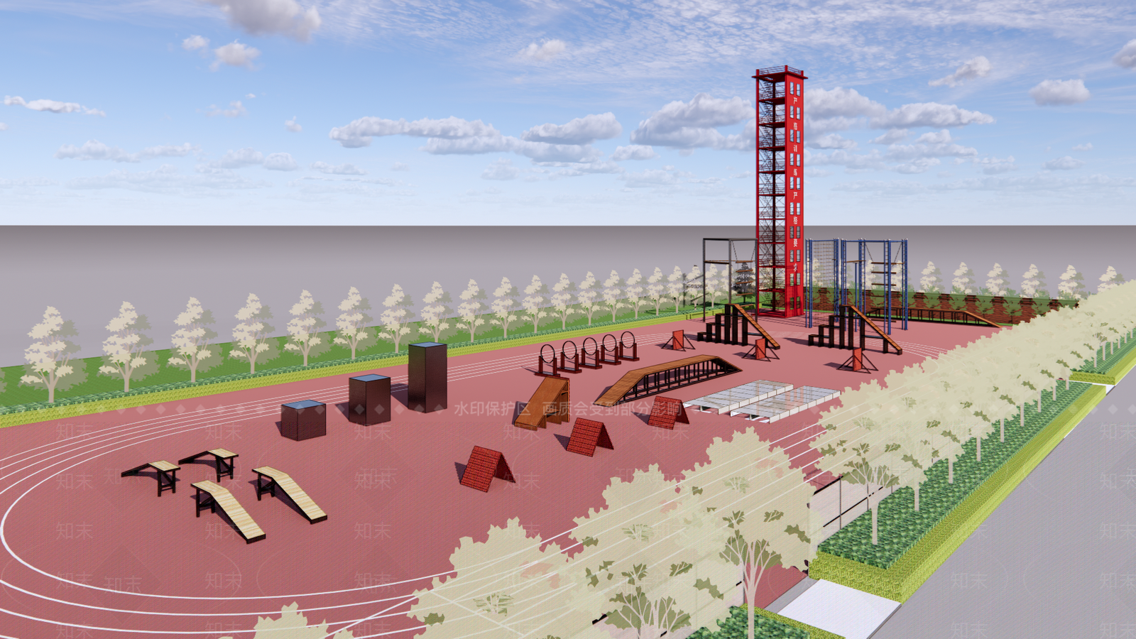 现代体育建筑SU模型下载【ID:1107369004】