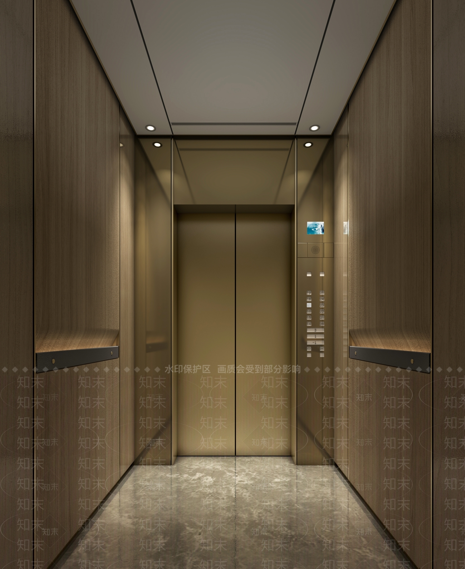 现代电梯轿厢3D模型下载【ID:1107373825】