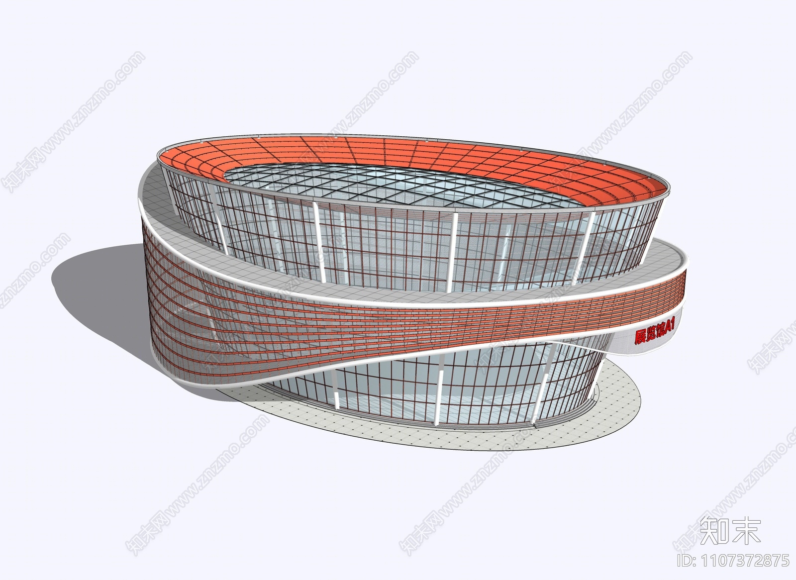 现代展览馆建筑SU模型下载【ID:1107372875】