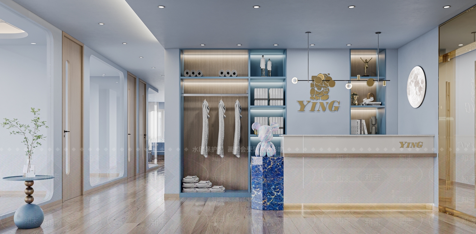 现代瑜伽室前厅3D模型下载【ID:1107374510】