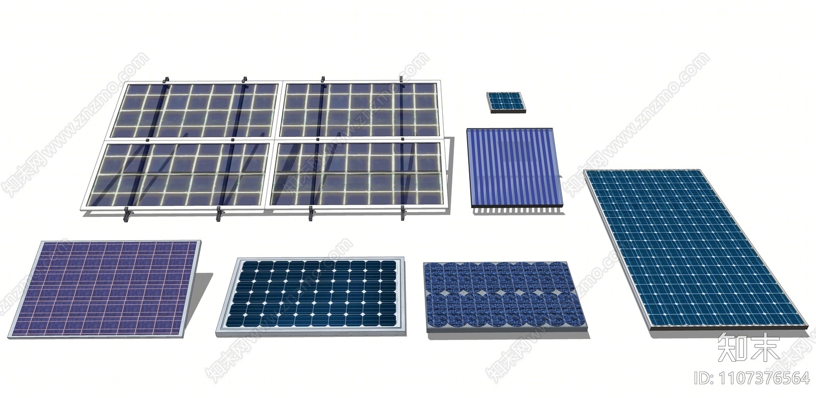 现代太阳能板SU模型下载【ID:1107376564】