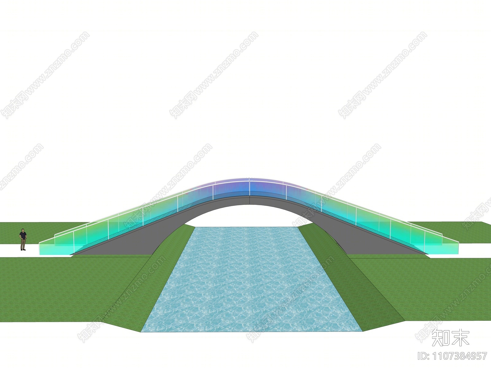 现代景观桥SU模型下载【ID:1107384957】