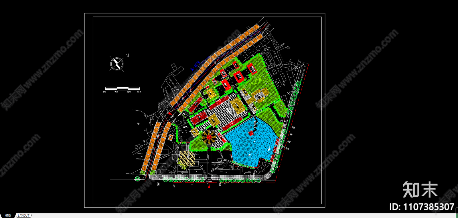 公园寺庙景观规划设计图纸施工图下载【ID:1107385307】