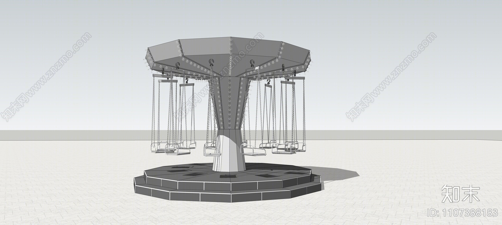 现代旋转秋千SU模型下载【ID:1107388183】